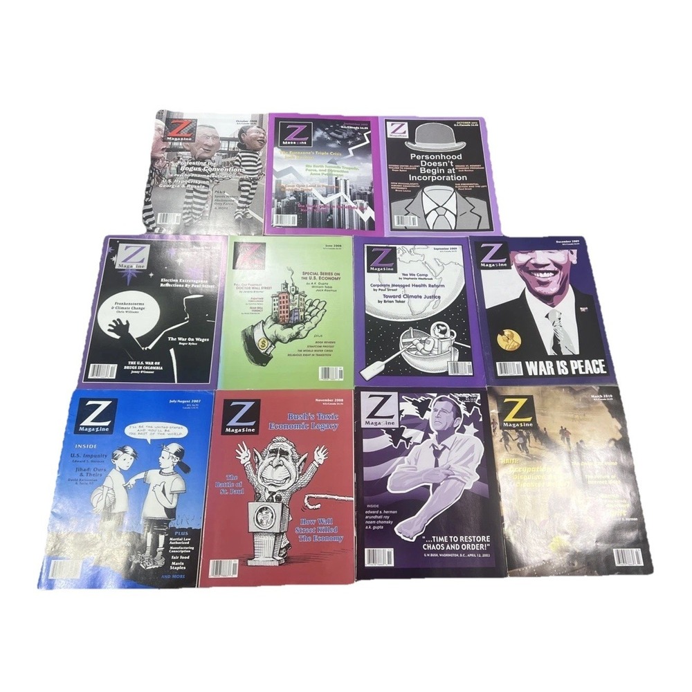 Z Magazine Lot of 11 Socialism Anarchy Left Political Chomsky ZMag Progressive